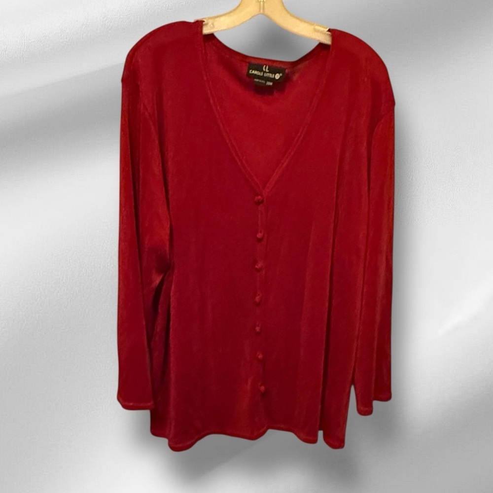Carole‎ Little II Red Cardigan Sweater